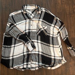 Free People Oversized Plaid Tunic